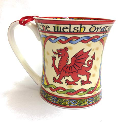 Wales Welsh drake keltisk design benporslin mugg