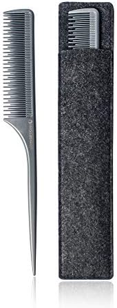 HYOUJIN Pro 605 Ionic Anti-Static 14 holes Styling Comb,Silver Gloss Finish,Japanese Material,Light Weight,Static-free, heat and chemical resistant.