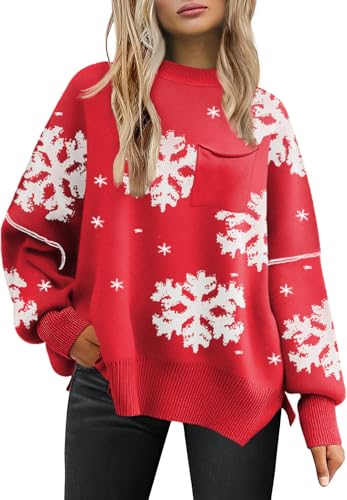 Women's Oversized Christmas Sweaters 2025 Fall Fashion Casual Outfits Crewneck