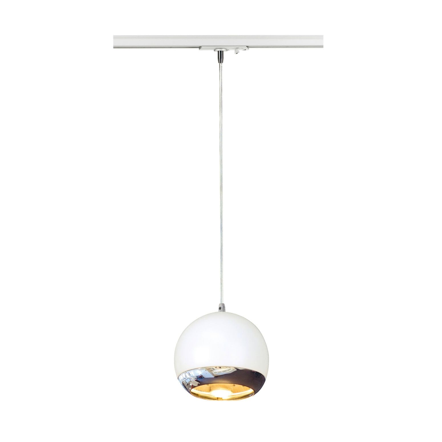 SLV LIGHT EYE, Pendelleuchte für Hochvolt-Stromschiene 1Phasen, Weiß / Chrom
