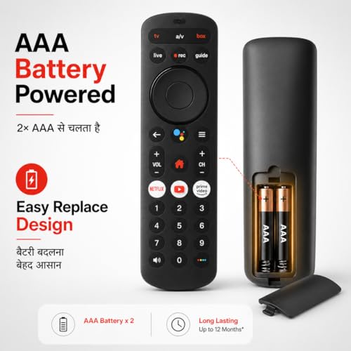 Image of Supreme E-Commerce Remote Control Compatible for Airtel Xstream Set Top Box HD & SD with Non Voice Function with Netflix YouTube (Please Match Old Remote Before Order)