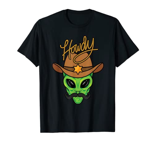 Howdy Alien - Camisa de vaquero divertida para Halloween Camiseta