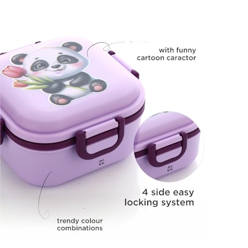 Image of Hungers Lunch Box for Kids & Adults | Premium BPA-Free Plastic Tiffin | Airtight, Leak-Proof, Lightweight Food Container for School, Office, College & Travel | Multicolor