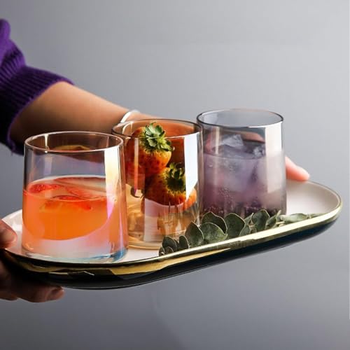 Image of bellemax 300ML Juice and Water Glass Stylish Crystal Highball Drinking Glasses, Medium Size Tumbler Glasses for Juice, Water, Milk, lassi, Cocktails and Sharbat (TR-14, 6 Count (Pack of 1))