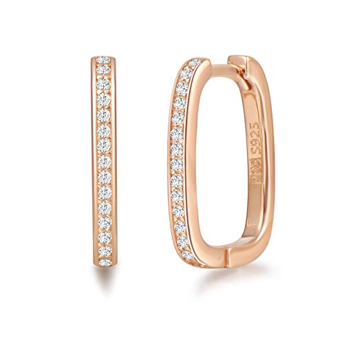 Créoles rectangle argent 925 plaqué or rose : le bijou léger anti-irritation