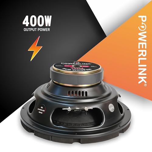 Image of POWERLINK 10 inch Subwoofer Imported Orange SPL Foam-400W Power /4-Ohm /1.5-Inch Copper Coil /120mm Single Magnet Ideal for Upgrading Car Bass Tubes, Home Subwoofer Systems,DIY Audio Projects