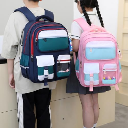 Sac à dos étudiant imperméable et résistant au look bleu bohème unique - 2