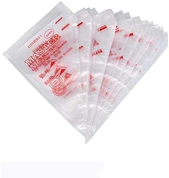 UK Baker,100 Pcs Polythene Icing Piping Cone for Decorating for Cream Cake Pastry Cupcake Decoration – Transparent (Pack of 100) (Small)
