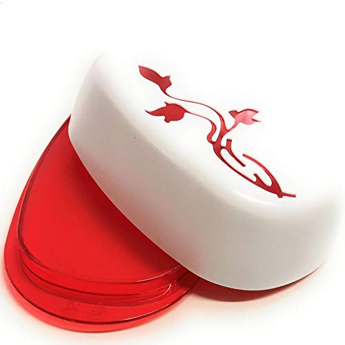 Berossi Beurrier en Plastique avec Couvercle Motif Floral sans BPA Rangement dans Le réfrigérateur Boîte à Beurre en Plastique Beurrier Plateau tournant Boîte de Service Style Floral beurrier Rouge Cover