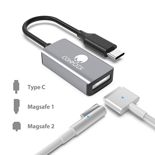 USB C to Magsafe 2 Adapter CONMDEX Type C to Magsafe Magnetic T-Tip/L-Tip Converter USB C to Magsafe 2/1 Connector Compatible New MacBook Pro 13