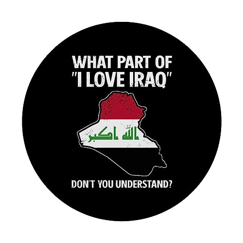 Iraq Iraqi Roots Iraqi Heritage Proud Iraqi Flag PopSockets Swappable PopGrip, Black - Image 3