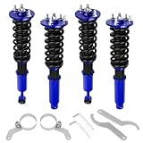 BHB Adjustable Coilovers Compatible with Honda Accord 2003-2007 Coil Spring Absorber Struts Suspension Lowering Kit Blue