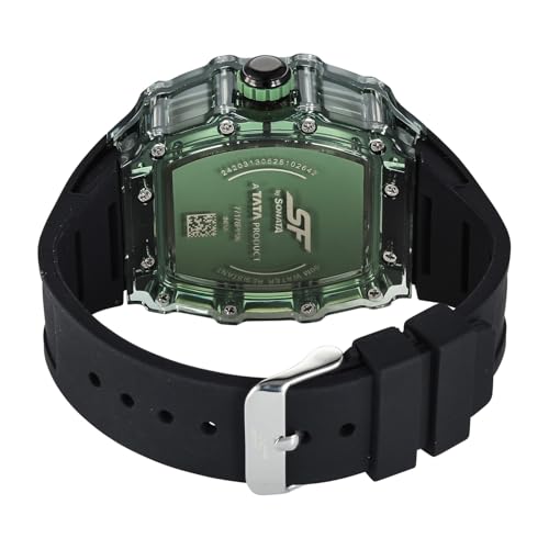 Image of SF Maiden Voyage Sport Watch Quartz Analog with Green Dial Black Silicon Strap Watch for Men - 77178PP06W