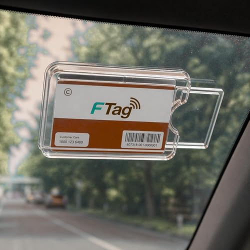 Image of Universal Car Windshield Card Holder | Adhesive Dashboard Ticket Holder | Plastic Card Clip for Etoll, Parking & ID Cards (Turquoise Blue, 15 x 8 cm)