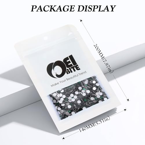 Image of Green Flatback Rhinestones, Glass Rhinestones for Nail Art and Craft, Glue Fix, Loose Crystal Gemstones(Green, SS20, 2880pcs, 4.6-4.8mm)