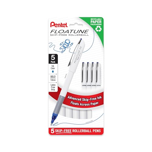 Pentel Floatune BY110PF5C lot de 5 stylos bille encre bleue pointe 1 mm