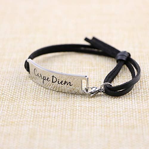 Yiyang Carpe Diem Wrap Leather Bracelet Inspirational Gifts For Women Men Motivational Jewelry Mother's Day Affirmation Gift #TOP2