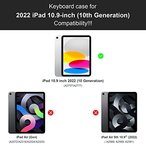 Linhuanxile Ipad 10Th Generation Case With Keyboard 10.9-Inch 2022 , Detachable Backlit Bluetooth Keyboard With Pencil Holder For Latest 2022 #TOP1