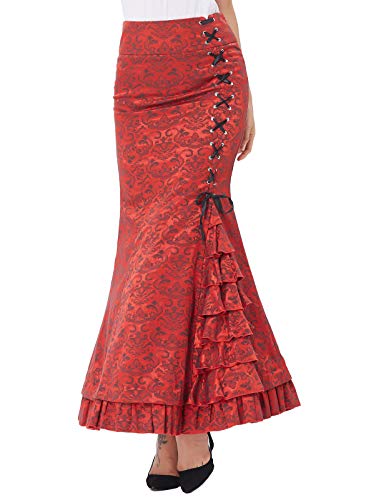 Belle Poque Women Victorian Long Mermaid Fishtail Vintage Skirt Steampunk Corset Dress Size 18 BP0204-2 steampunk buy now online Belle Poque Women Victorian Long Mermaid Fishtail Vintage Skirt Steampunk Corset Dress Size 18 BP0204-2 steampunk buy now online