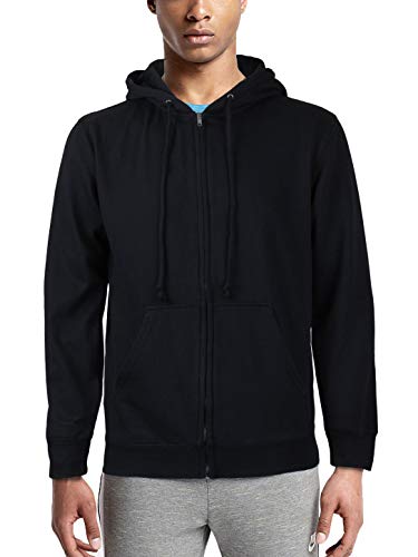 vkwear Men's Cotton Blend Fleece Lined Sport Gym Zip Up Sweater Hoodie3