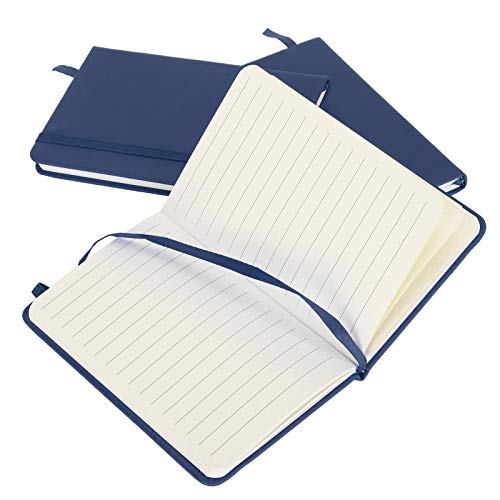 Cahier de poche A6 bleu lot de 3 format compact et couverture souple - 6