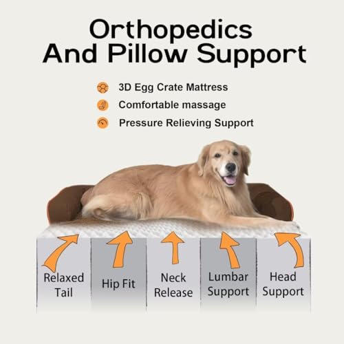 Cama grande ortopédica lavável para cães - Reforço de cama - impermeável com capa removível - Extra