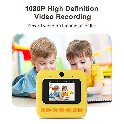Câmera digital infantil de impressão instantânea fofa 1080 p câmera de vídeo digital lente dupla tel