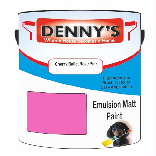 Premium Interior Wall & Ceiling Emulsion Paint – Cherry Ballet Rose Pink – Rich Matt Finish, Durable & Washable, Low Odour, Ideal for Living Rooms, Bedrooms & Hallways (2.5 litre Tin)