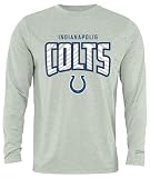 Zubaz NFL Men's Hail Mary Heather Gray Long Sleeve T-Shirt, Indianapolis Colts, Large