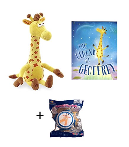 Geoffrey the Giraffe Toys R Us EXCLUSIVE Bundle of 18” Giraffe Plush, Legend of Geoffrey Book, & Birthday Club Squish Dee Lish