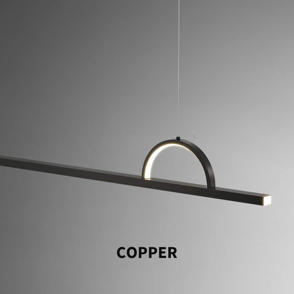 Lampy Wiszące LED Złota Miedź Liniowa Wyspa Jadalnia Światła LED Ściemnianie Liniowy Żyrandol Kompatybilny ze Stołem Do Jadalni Stół Bilardowy s