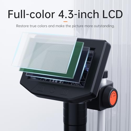 Image of LCD Digital Microscope for Adults Kids, Soldering Microscope for Electronics Repair, HD Coin Microscope Camera