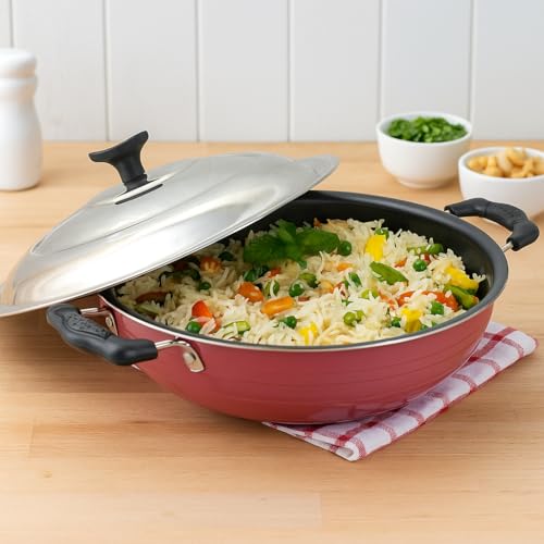 SHRIYA Wok Antiadherente 2 Litros con Tapa Acero Inoxidable miniatura 6