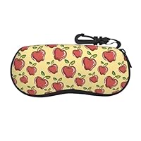 Xiso Ver Apple for Sunglasses Soft Case Ultra Light Neoprene Zipper Eyeglass Case for Men Women Travel Glasses Case with Plastic Hook, Black, One Size