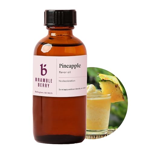 Image of Bramble Berry Pineapple Flavor Oil 2 oz | Sweet & Juicy Tropical Scent for Soap Making, Candles, Lotion, Bath Bombs & Perfume | Skin Safe, Vegan, Paraben & Phthalate Free, DIY Craft Essential