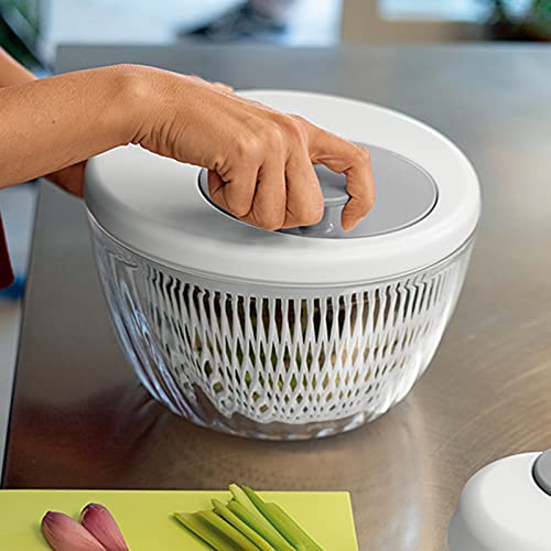 Dryer Salad Spinner Large 4L Capacity - Manual Lettuce Spinner Dryer With Lid Lock & Rotary Handle - Easy To Use With Bowl, Colander Food Preparation Kitchen #TOP3