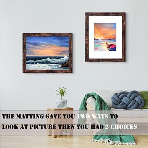 Image of LUCKYLIFE 16x20 Frames, Picture Frames for Wall, Display Pictures 11x14 with Mat or 16x20 without Mat, Pack of 2, Rustic Brown