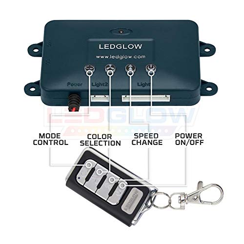 Ledglow 4Pc Million Color Multi-Color Led Underbody Underglow Accent Lighting Kit For Cars - 18 Solid Colors - 12 Unique Patterns - Music Mode - Water Resistant Tubes - Includes Control Box & Remote #TOP4
