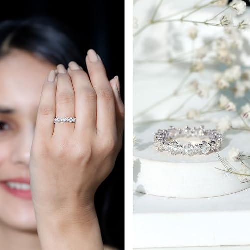 Certified Moissanite Eternity Ring for Women, D-Vs1 Quality, Wedding Anniversary Ring (Ready to Gift)2