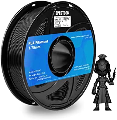 3D Printer Filament, pla Filament bundle1.75mm,PLA 3D Printer Filament Vacuum Packaging 1kg, Dimensional Accuracy +/- 0.03mm, Fit Most FDM 3D Printers (PLA deep Black 1-Pack)