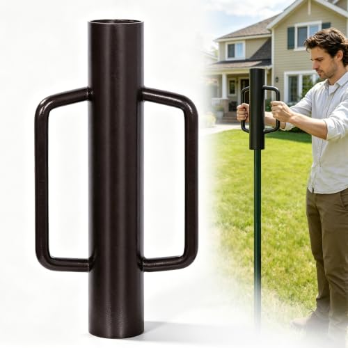 Urban Deco 9.6LB Fence Post Driver with Handle,T Post Driver,16.8 Inch,Heavy Duty Steel Head T Post Rammer for T-Posts, U Channel, U & Wooden Fence Posts - image 1