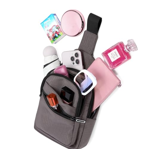 Image of AOSTIHOT Sling Bag Crossbody Bags for Men Women, Small Sling Backpack Cross Body Chest Daypack for Travel Casual Running Hiking Grey