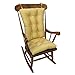 The Gripper Twill Jumbo XL Non-Slip Rocking Chair Cushion Set with Thick Padding, Includes Seat Pad & Back Pillow with Ties for Indoor Living Room Rocker, 17x17 Inches, 2 Piece Set, Brownstone