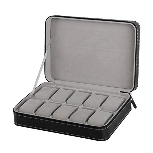 Organisateur de montres YZCIS contre la poussière, coffret 10 montres et bijoux noir