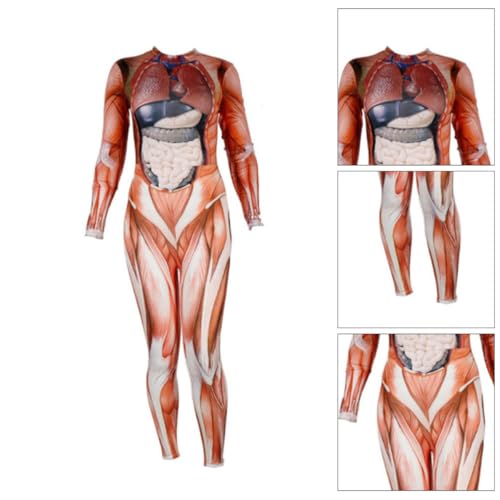 Mono de cosplay de Halloween cómodo de mujer con diseño de cuerpo musculoso 6