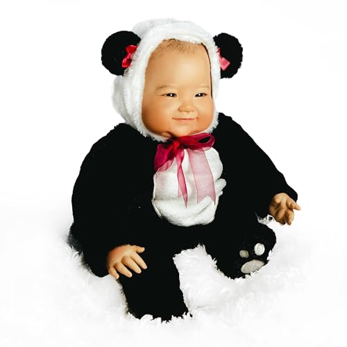 Paradise Galleries 20 Inch Asian Realistic Reborn Baby Girl Doll in Panda Bear Outfit with Removable Hoodie Giftable for All Ages– Su-Lin
