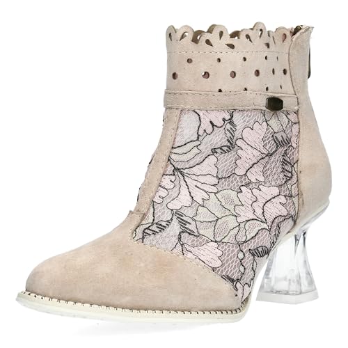 LAURA VITA Bottines Femme Eloiseo 37, Pointure:40 EU, La Couleur:Beige