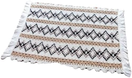Set de table antidérapant lavable rectangulaire coton lin résistant chaleur marron noir