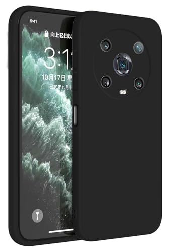 HAFFAN Funda de Silicona TPU Compatible con Honor Magic4 Pro (6.81'), Carcasa Protectora para Teléfono Móvil - Negro