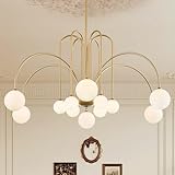 MERINEA Large Gold Sputnik Chandelier 12 Lights